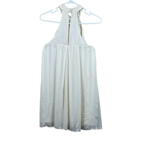 BCBGeneration Womens Ivory Chiffon Halter Shift Dress NWT SIze Small S - Picture 2 of 8